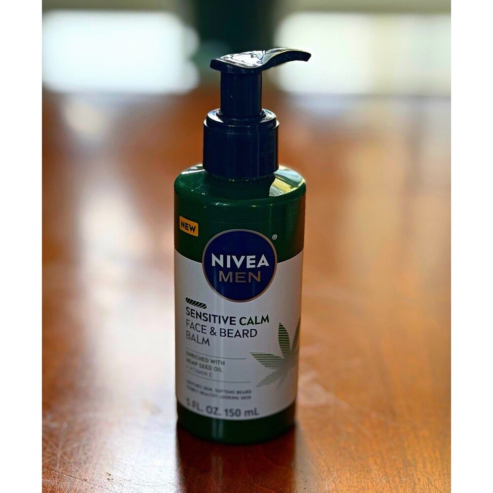 NIVEA Men Sensitive Calm Face & Beard Balm Hemp Seed Oil 5.1 fl oz/150 mL